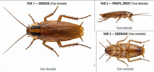 À quoi ressemble un cafard — vues multiples