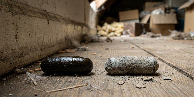 crotte de rat brun - fraiche et ancienne