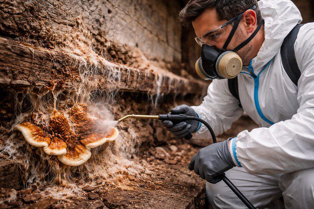Traitement de la mérule sur poutres anciennes
