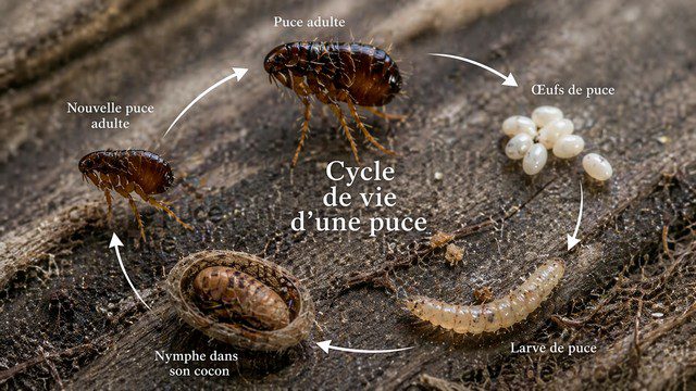 Cycle de vie d'une puce