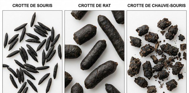 Différence entre crotte de souris - rat - chauve souris