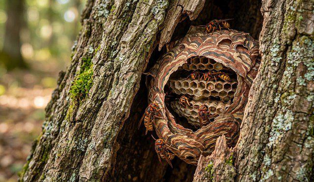 Nid de frelon européen