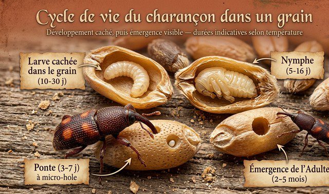 cycle de vie du charançon