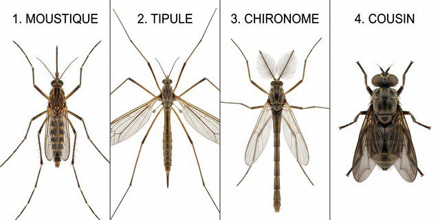 différencier les moustiques avec les autres insectes