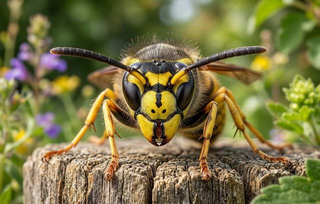 guêpe germanique vue de face