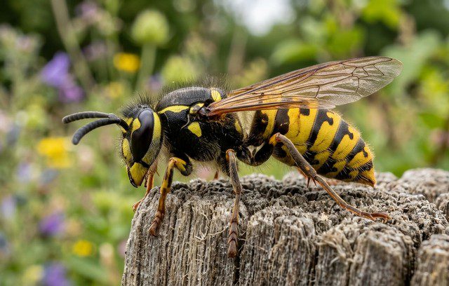 guêpe germanique vue de profil