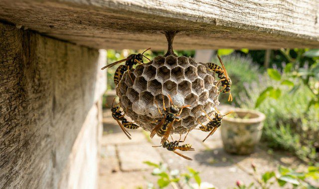 nid de guêpes polistes