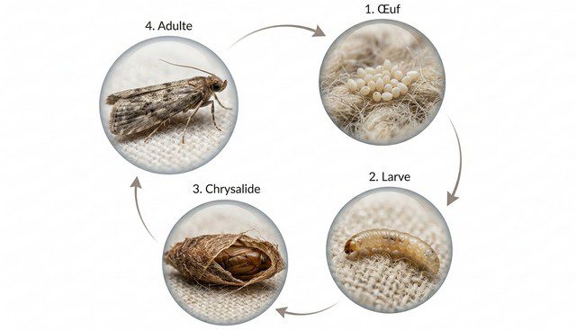cycle de vie des mites