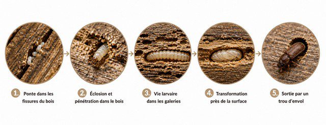 cycle de vie larve de vrillette