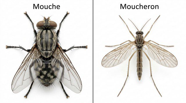 différence entre mouche et moucheron