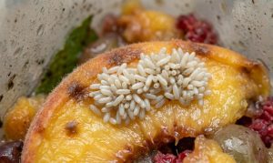 œufs de mouche sur fruits