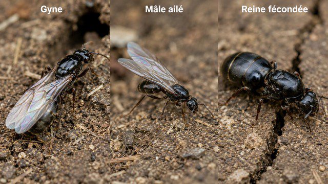 Fourmi ailée ou reine des fourmis
