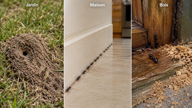 Aspect et emplacement d’un nid de fourmis
