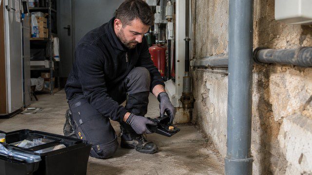 Technicien préparant un piège mécanique